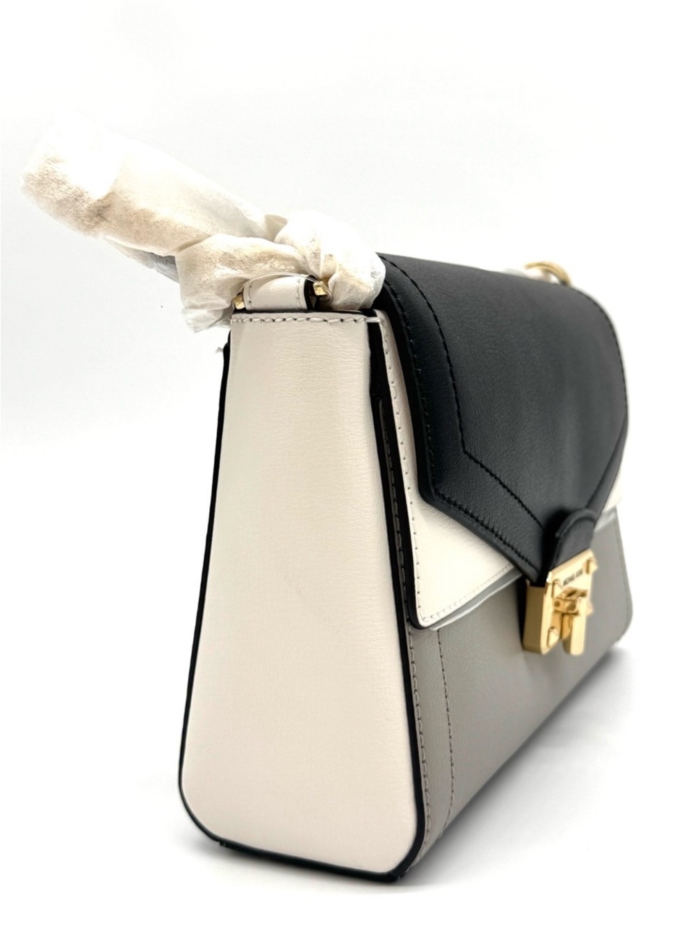 Michael Kors Kinsley Medium Shoulder Flap Crossbody Bag Optic White Multi - Picture 3 of 9